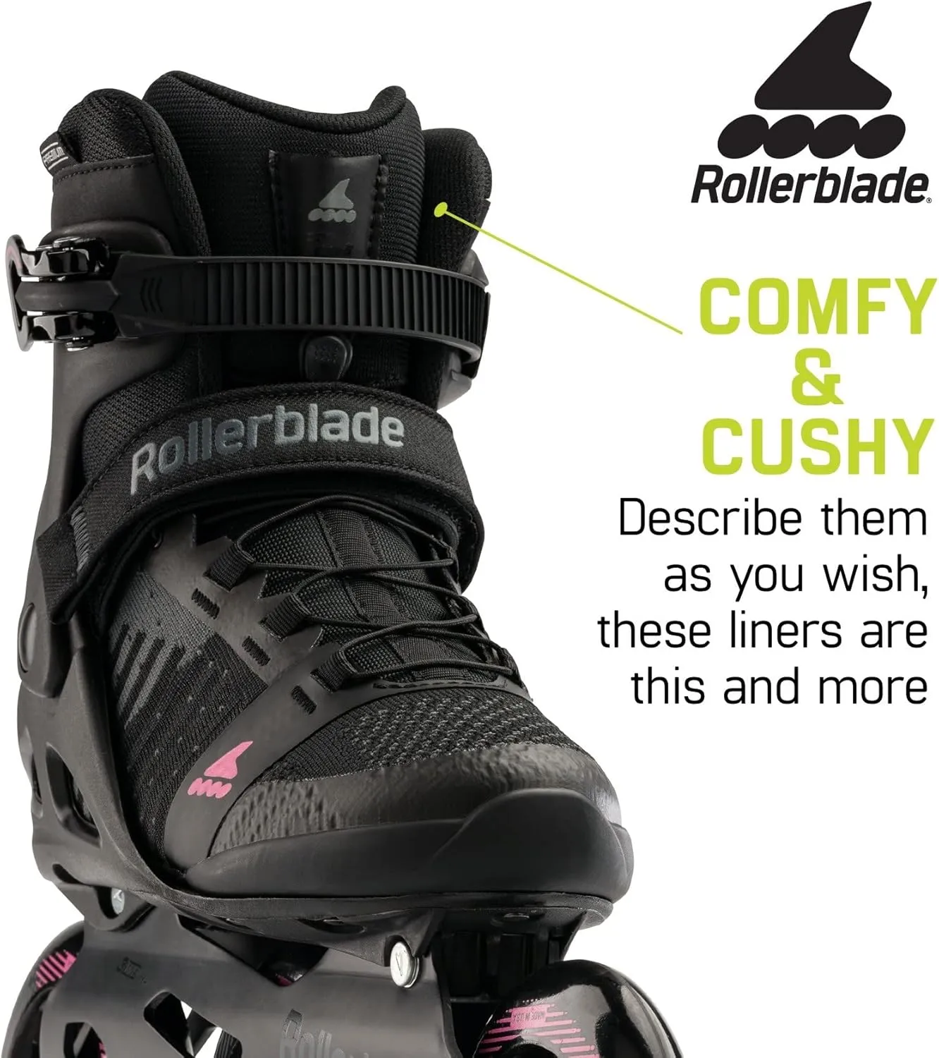 Rollerblade Macroblade 110 3WD Womens Adult Fitness Inline Skate, Black and Orchid, Performance Inline Skates