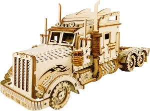 RoWood Model Car Kit to Build,3D Wooden Puzzle, Scale Mechanical Vehicle Model Building Kits, Best Toys Gift for Adults & Teens - Heavy Truck