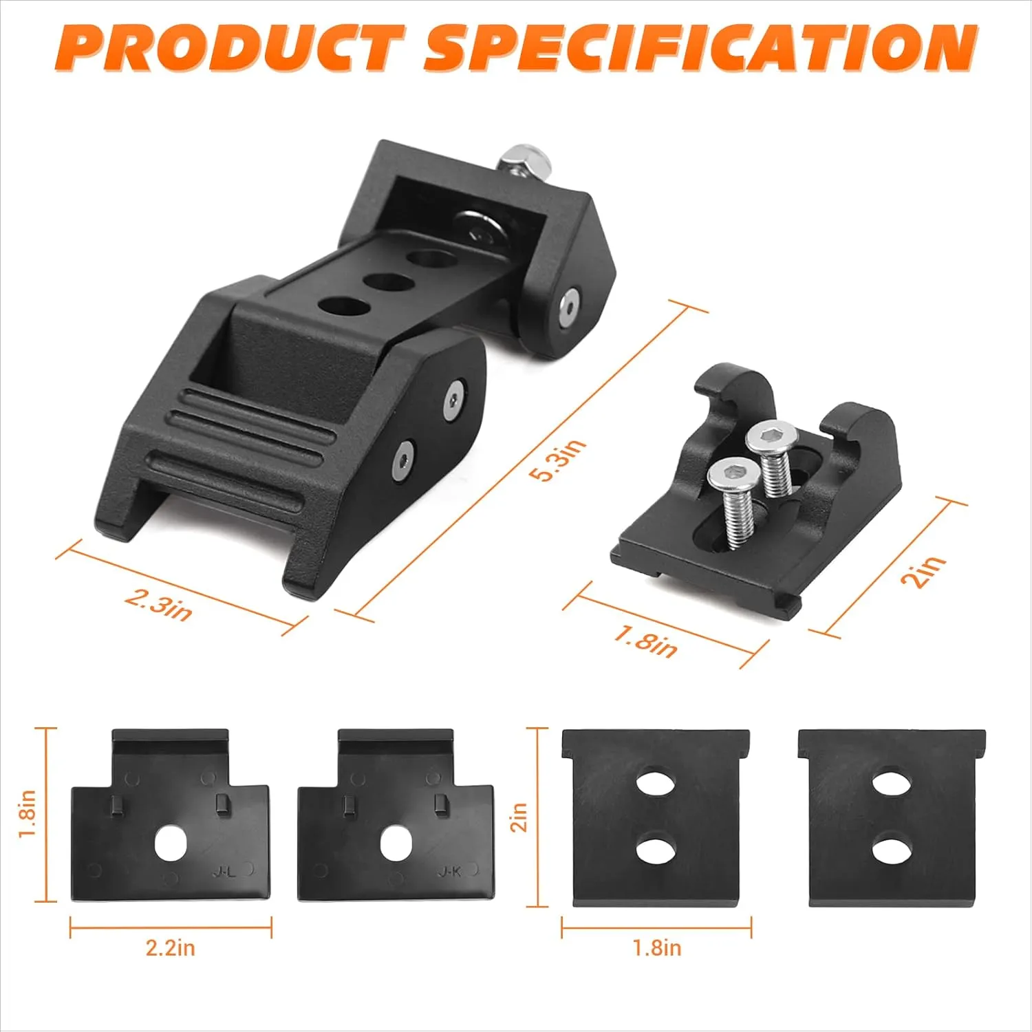 RT-TCZ for Wrangler Hood Latch Lock Catch, Aluminum Hood Latches for Jeep Wrangler JK JKU 2007-2017 JL JLU 2018-2025 Gladiator JT 2020-2025 Black Exterior Accessories 2pcs
