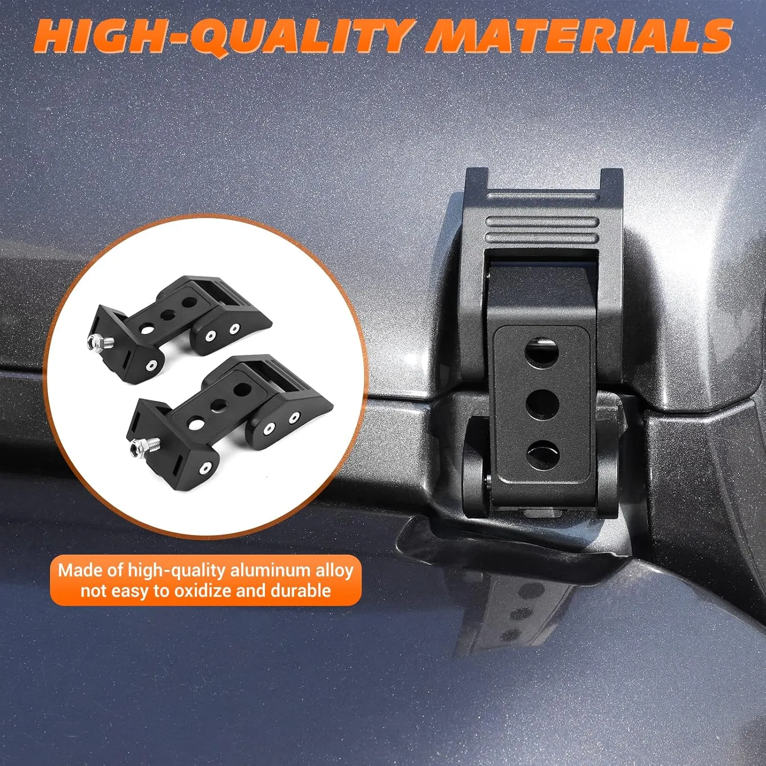 RT-TCZ for Wrangler Hood Latch Lock Catch, Aluminum Hood Latches for Jeep Wrangler JK JKU 2007-2017 JL JLU 2018-2025 Gladiator JT 2020-2025 Black Exterior Accessories 2pcs