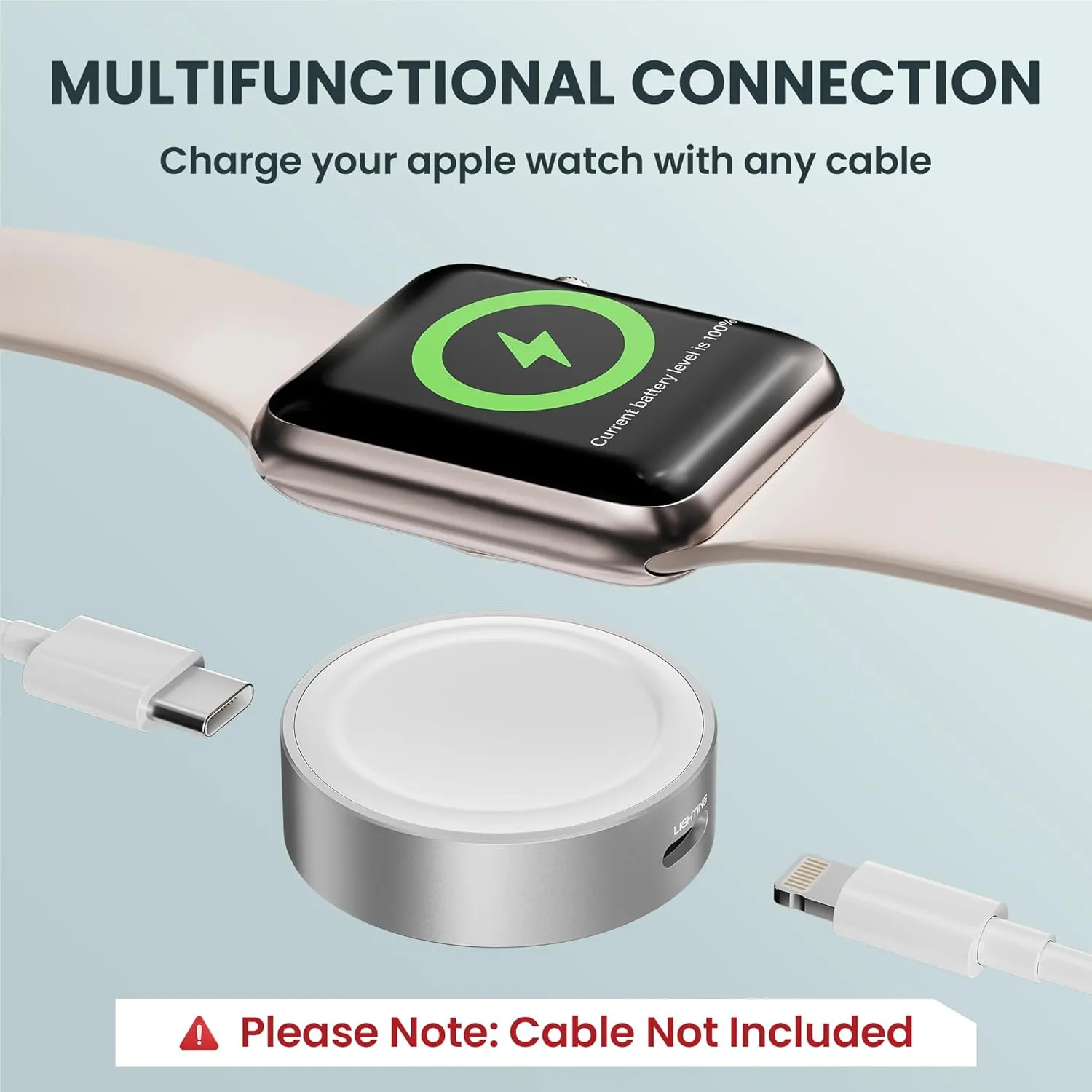 Ruxely Magnetic Charger Adapter for Apple Watch,Portable Wireless Fast iWatch Charger with USB C & iPhone Power Port,Short Apple Watch Charging Cable for iWatch Series 10 9 8 7 6,Ultra 2,SE,42/46/44mm