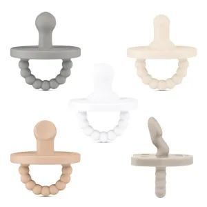Ryan & Rose Cutie PAT Silicone Pacifier Teether (Starter Kit, Neutral)