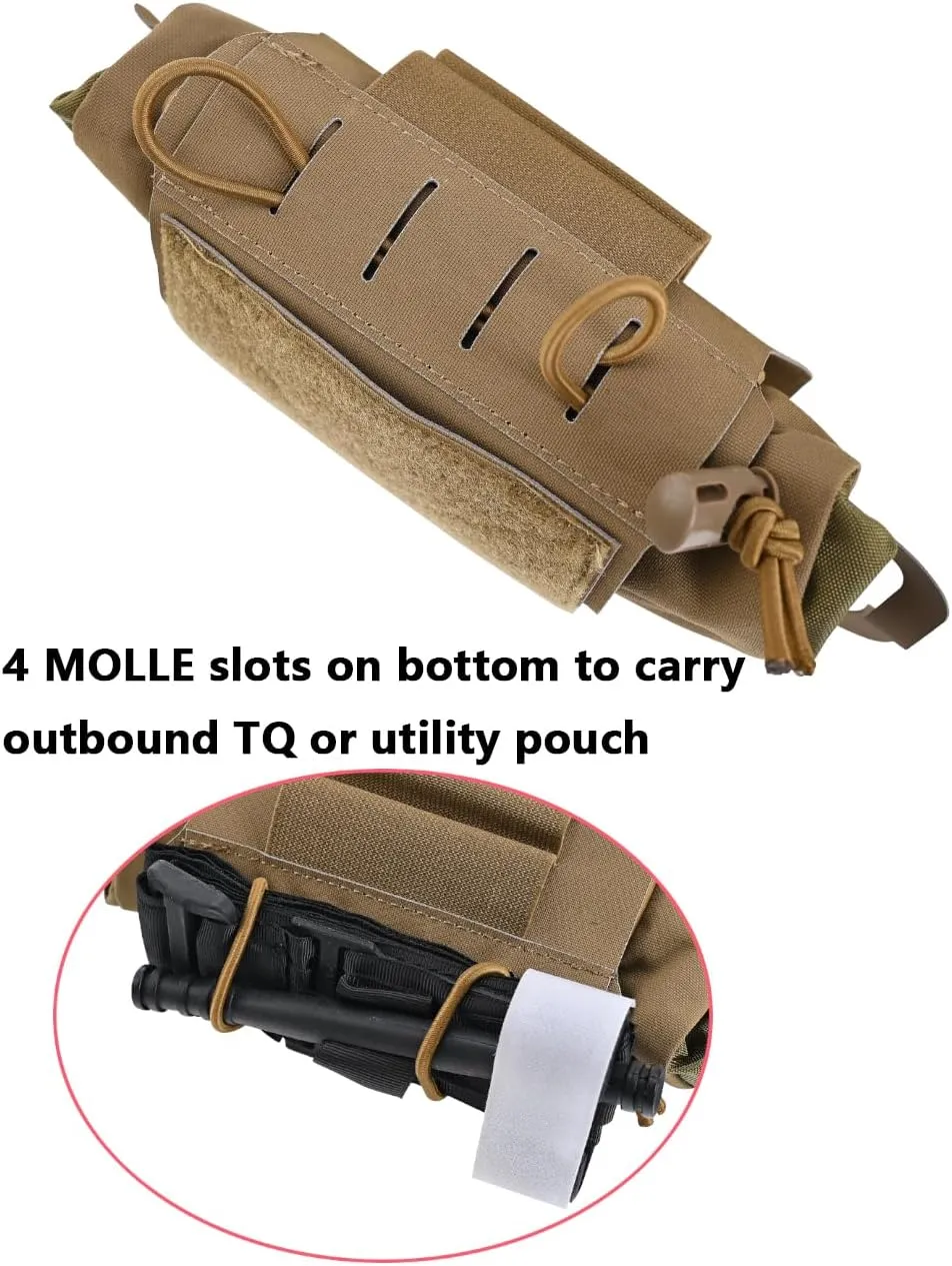 SABADO Rapid Deploy IFAK Pouch First Aid Kits Pack Tactical Two-piece System Medical Supply Holder Roll Carrier Hypalon Handle Outdoor Sport Hunting Bag Laminated Matting Fabric