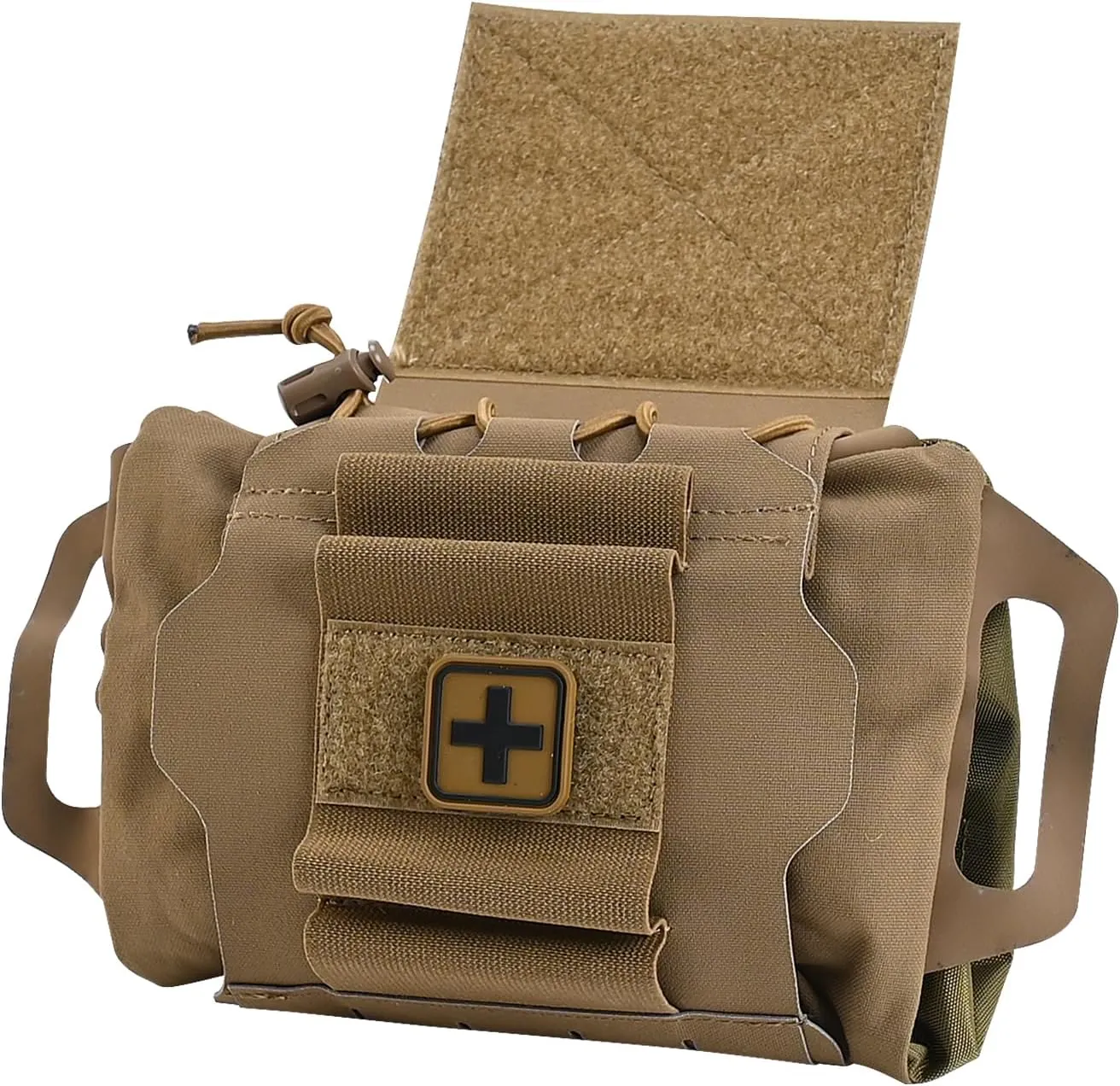 SABADO Rapid Deploy IFAK Pouch First Aid Kits Pack Tactical Two-piece System Medical Supply Holder Roll Carrier Hypalon Handle Outdoor Sport Hunting Bag Laminated Matting Fabric
