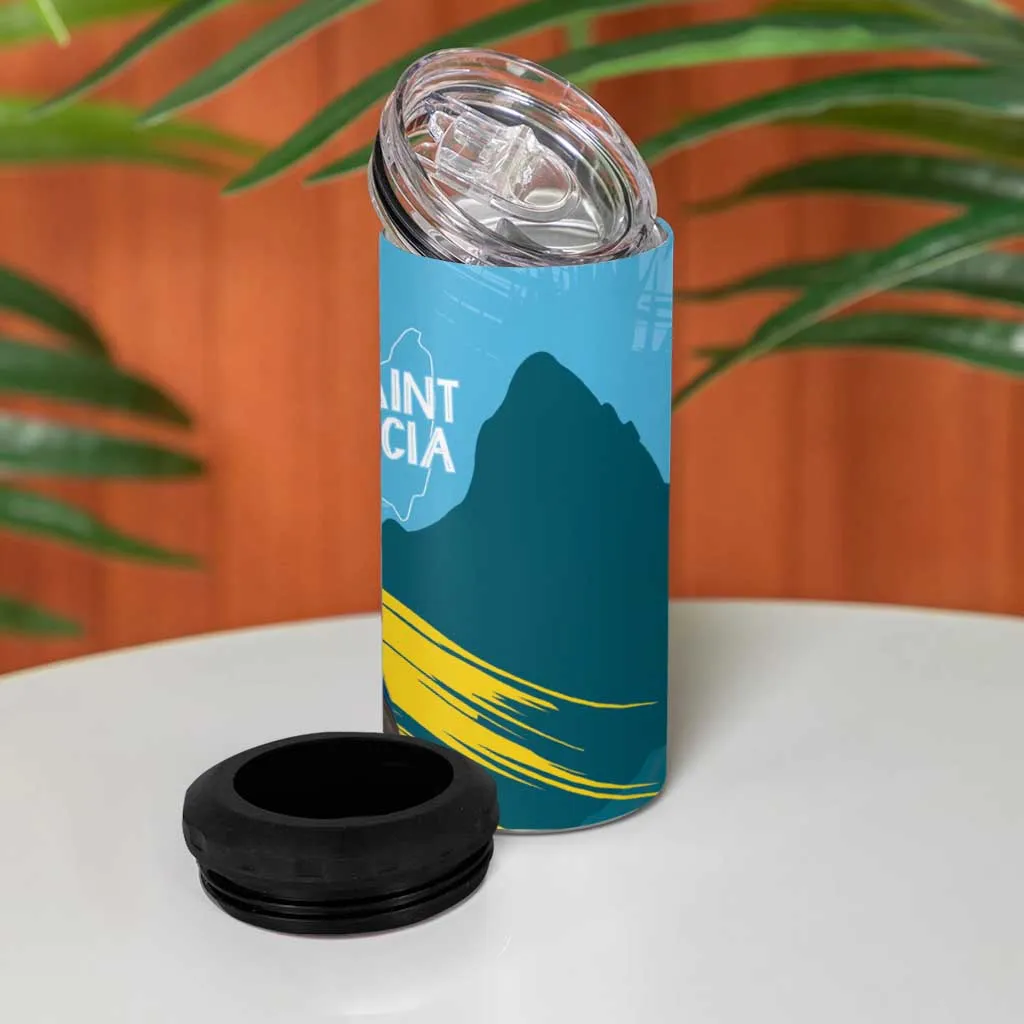 Saint Lucia Afro 4 in 1 Can Cooler Tumbler Tropical Vibes LT7