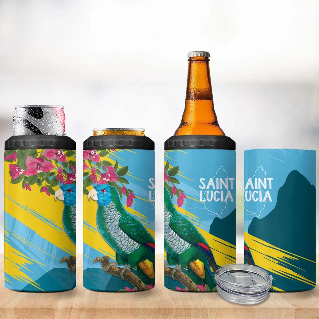 Saint Lucia Afro 4 in 1 Can Cooler Tumbler Tropical Vibes LT7