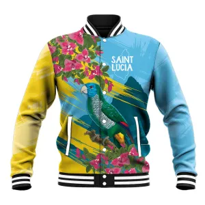 Saint Lucia Afro Baseball Jacket Tropical Vibes LT7