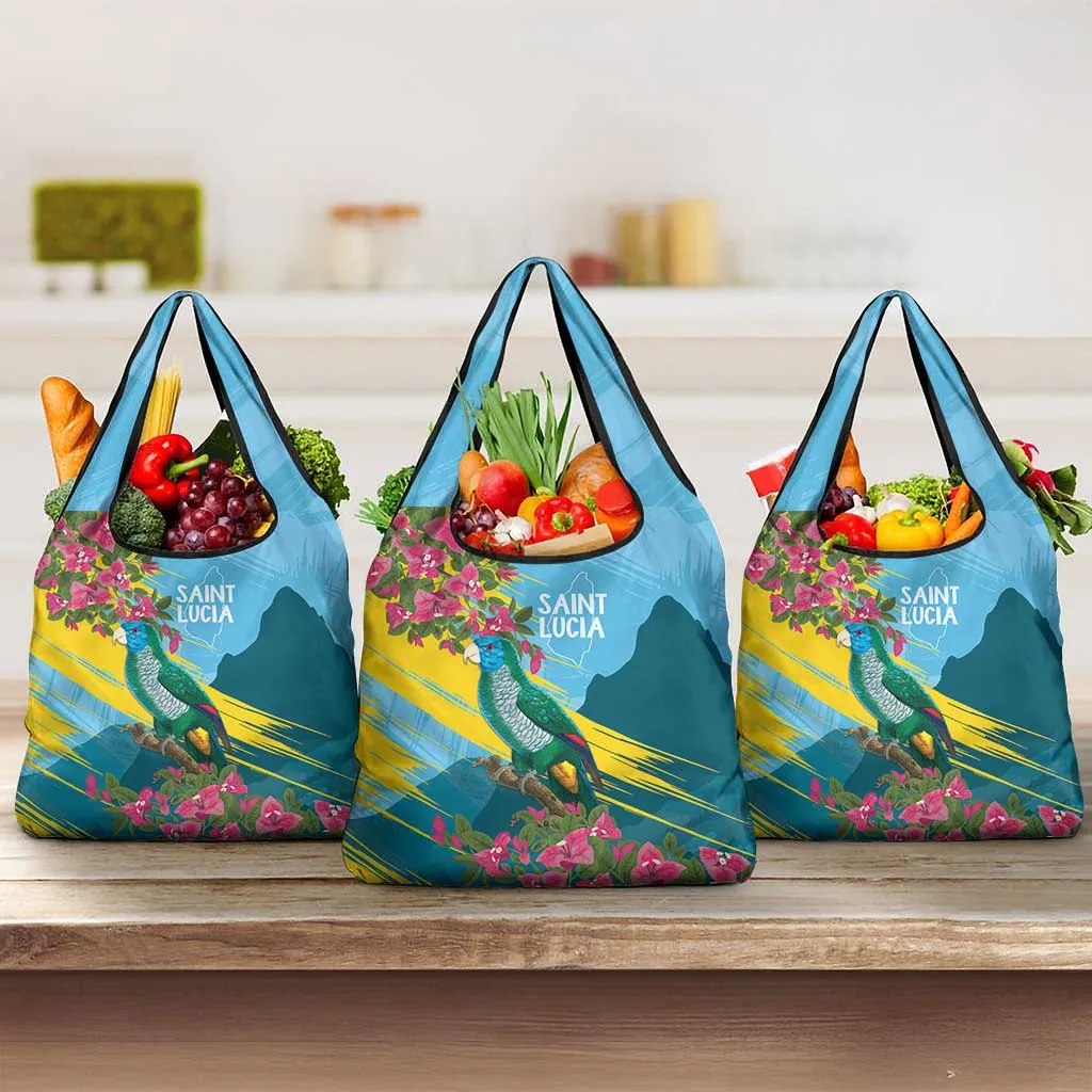 Saint Lucia Afro Grocery Bag Tropical Vibes LT7