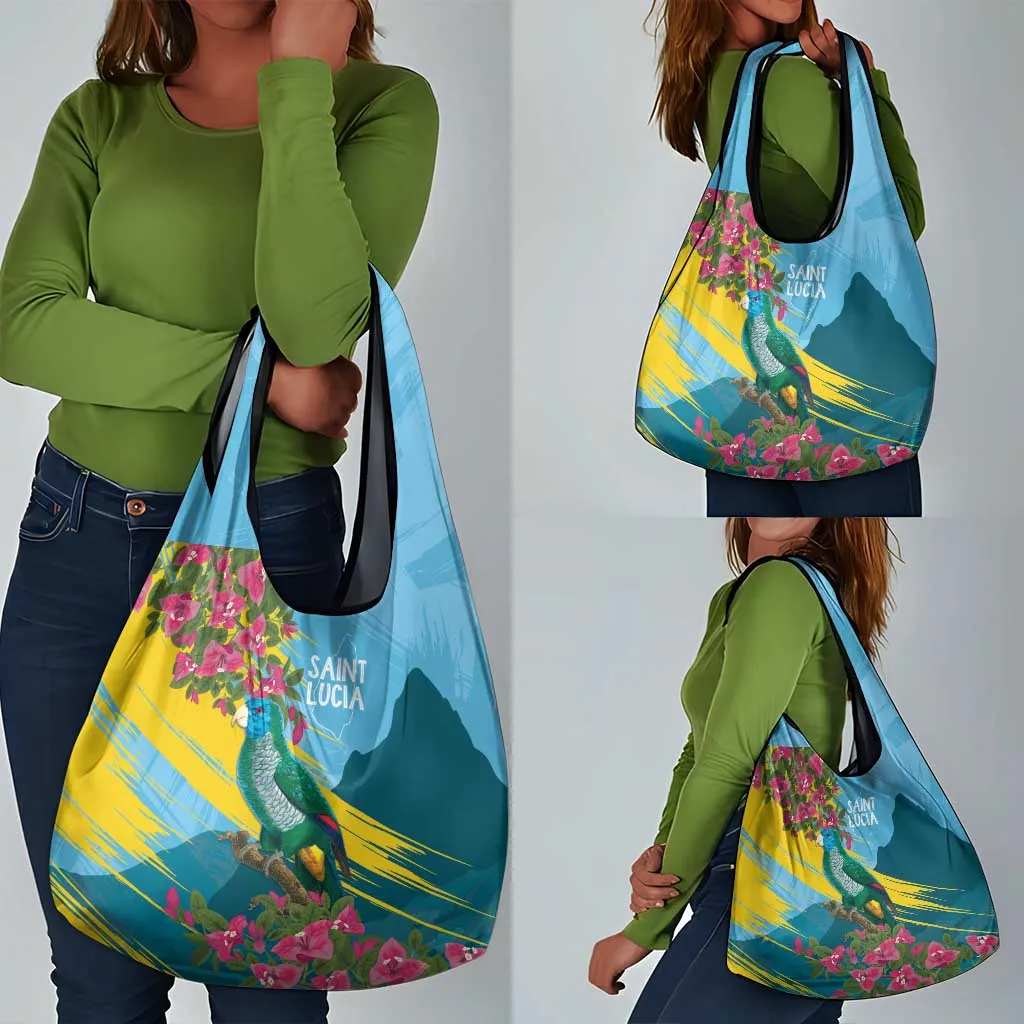 Saint Lucia Afro Grocery Bag Tropical Vibes LT7