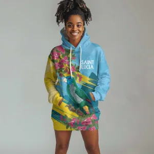 Saint Lucia Afro Hoodie Dress Tropical Vibes LT7