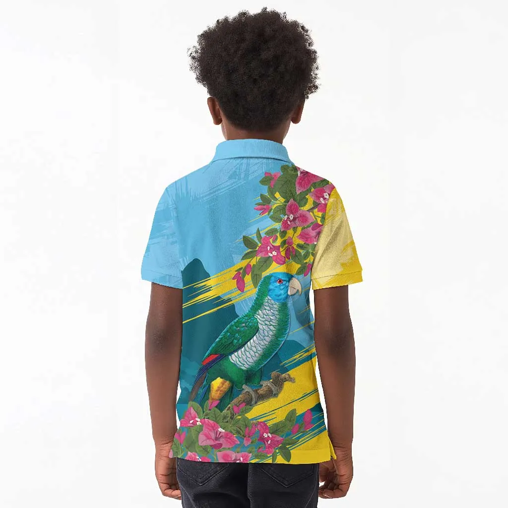Saint Lucia Afro Kid Polo Shirt Tropical Vibes LT7