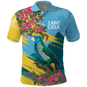Saint Lucia Afro Polo Shirt Tropical Vibes LT7