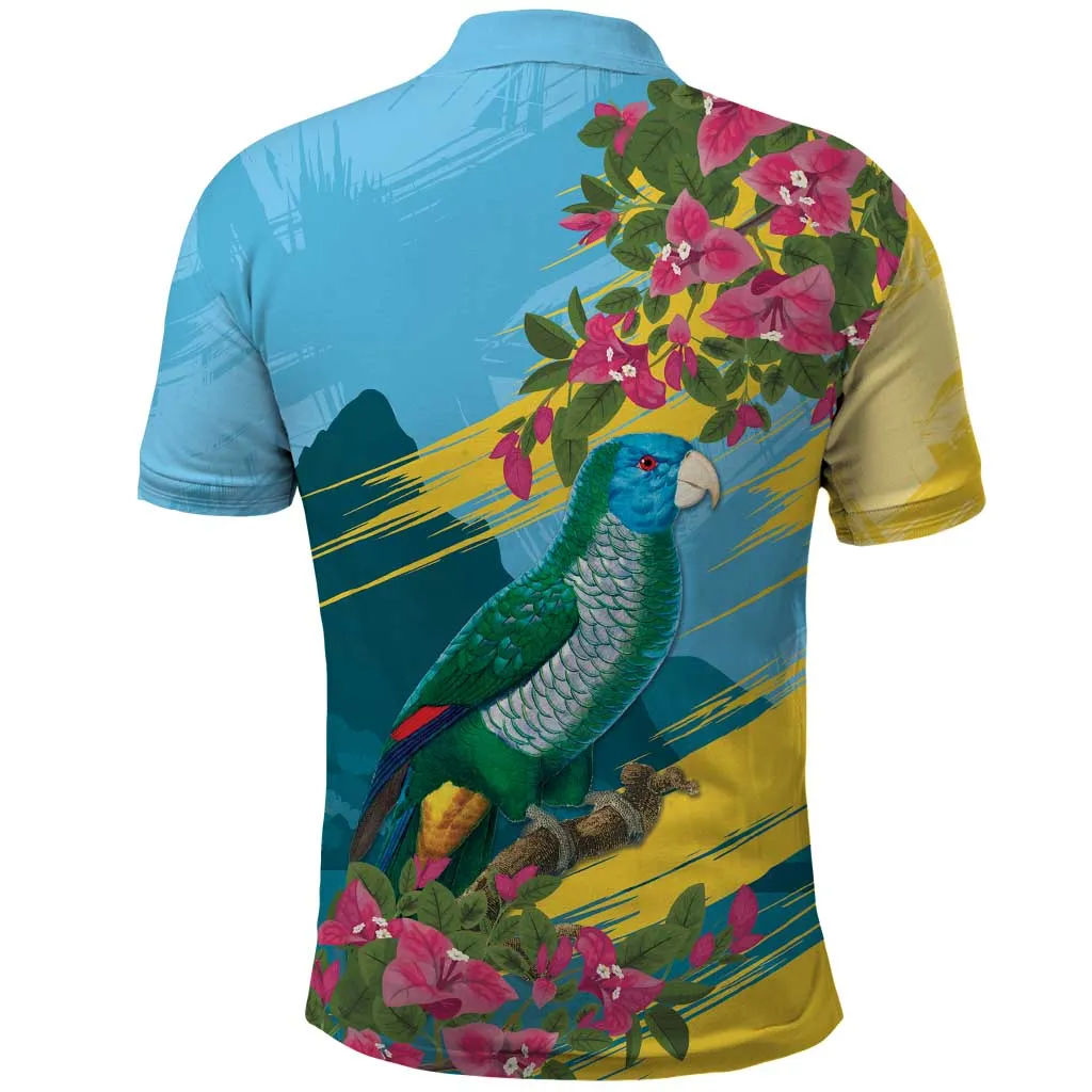 Saint Lucia Afro Polo Shirt Tropical Vibes LT7
