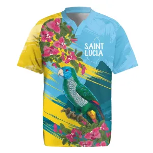 Saint Lucia Afro Rugby Jersey Tropical Vibes LT7