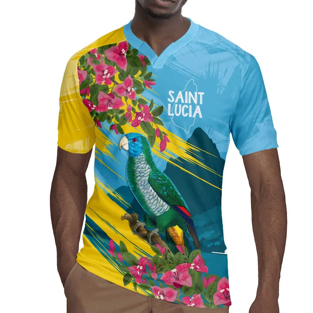 Saint Lucia Afro Rugby Jersey Tropical Vibes LT7