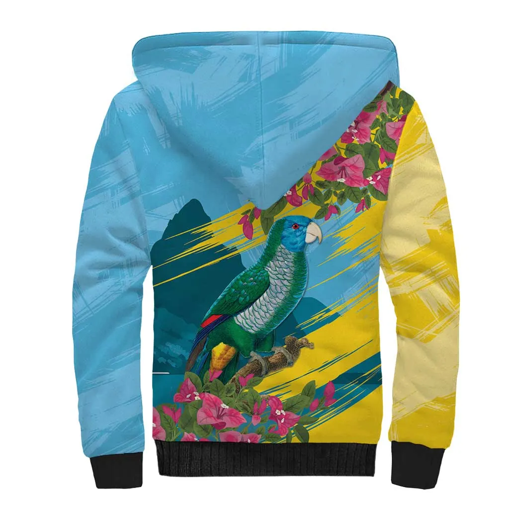 Saint Lucia Afro Sherpa Hoodie Tropical Vibes LT7