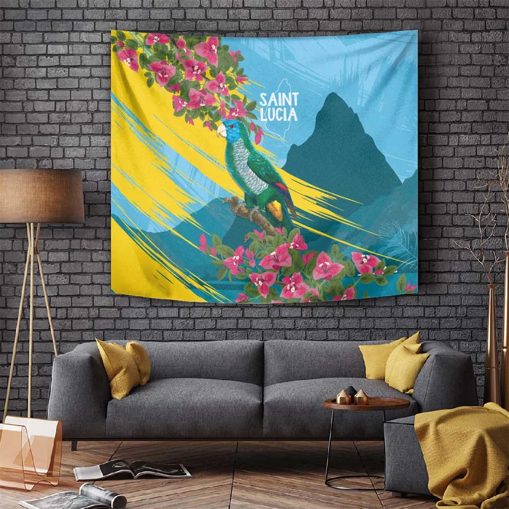 Saint Lucia Afro Tapestry Tropical Vibes LT7