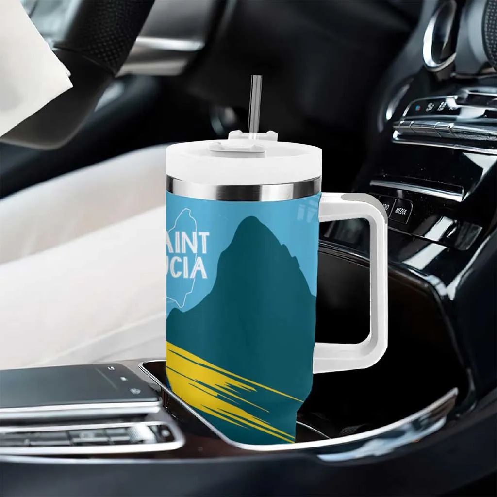 Saint Lucia Afro Tumbler With Handle Tropical Vibes LT7