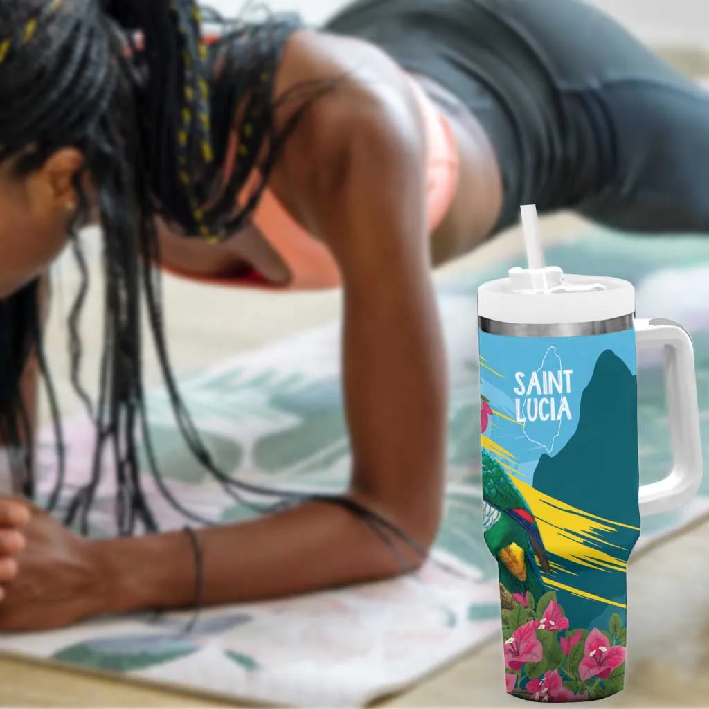 Saint Lucia Afro Tumbler With Handle Tropical Vibes LT7