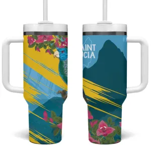 Saint Lucia Afro Tumbler With Handle Tropical Vibes LT7