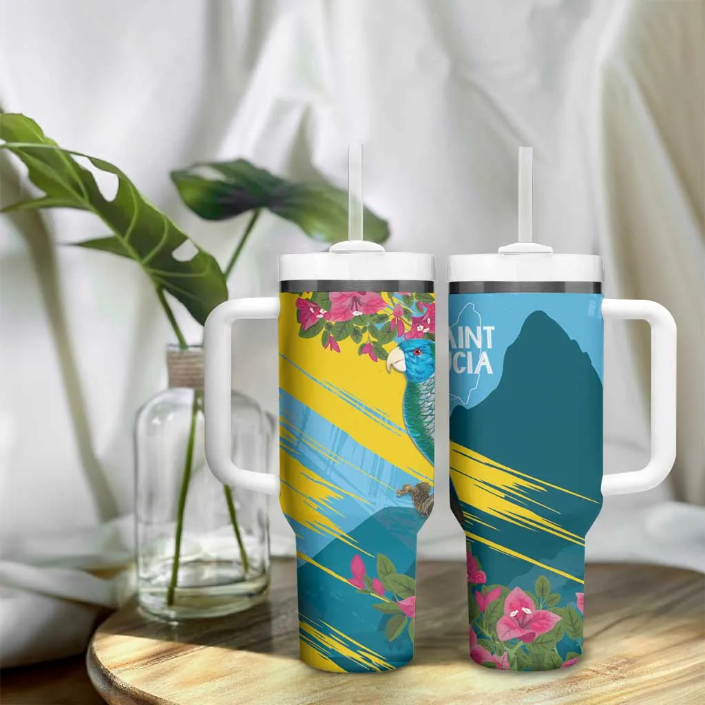 Saint Lucia Afro Tumbler With Handle Tropical Vibes LT7