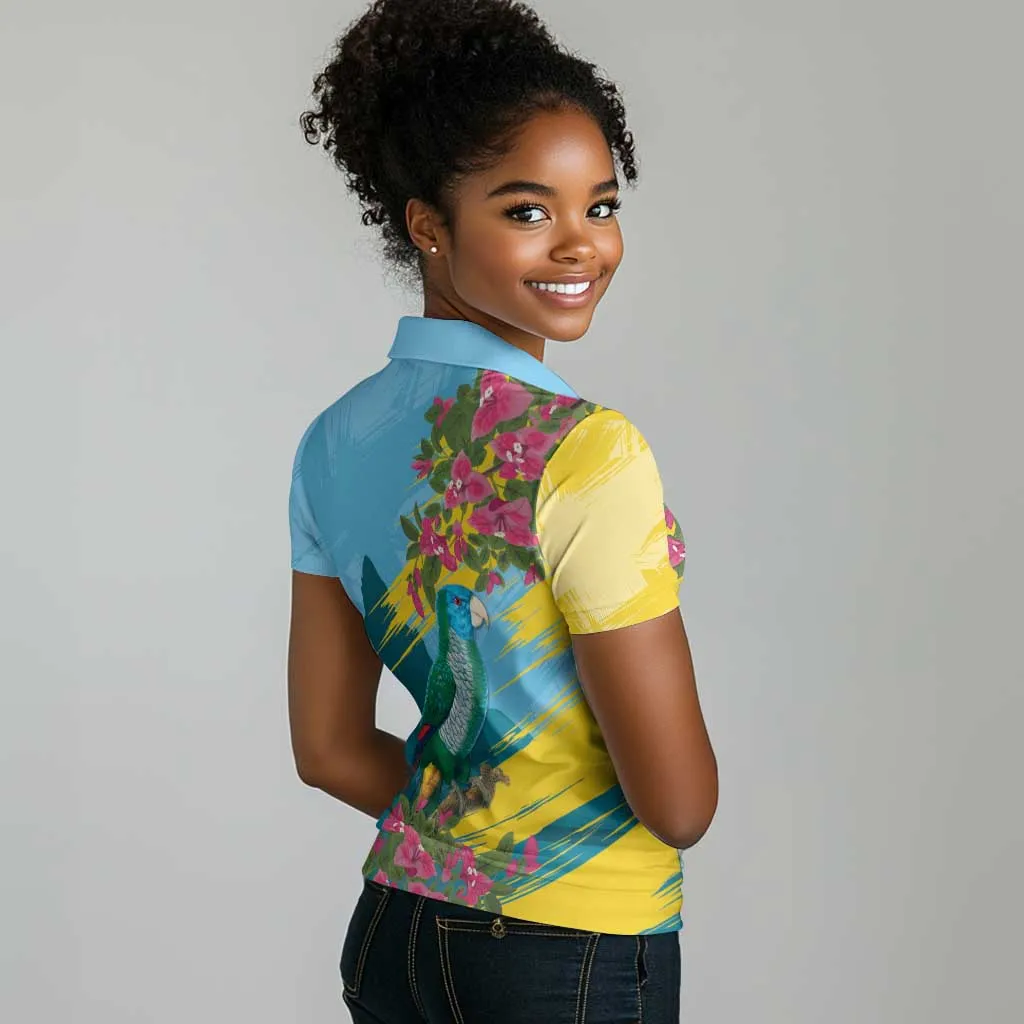 Saint Lucia Afro Women Polo Shirt Tropical Vibes LT7