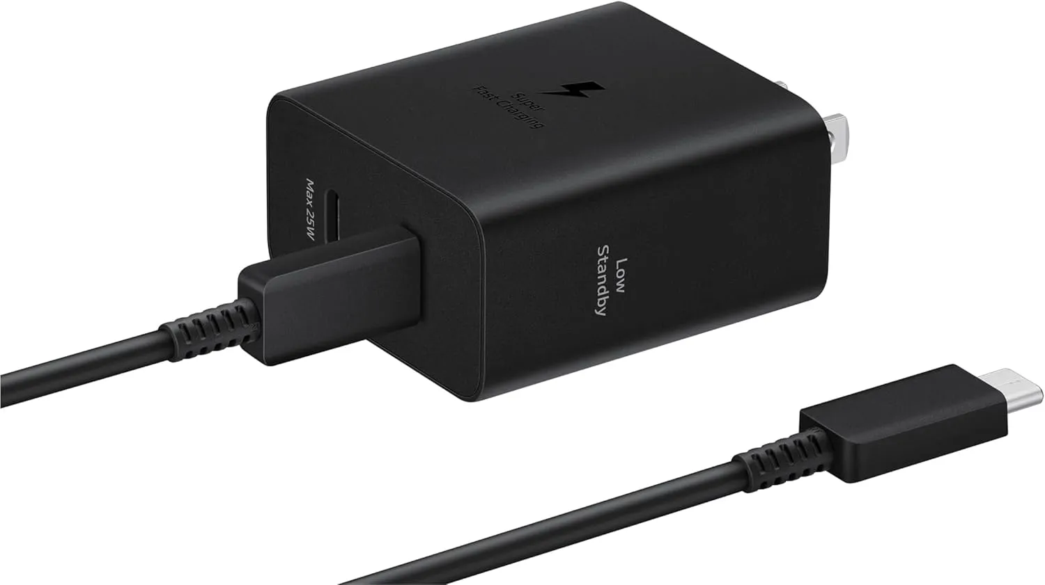 SAMSUNG 50W Duo Power Adapter Wall Charger, 2 Ports, Cable Included, Super Fast Charging 2.0 for Galaxy Phones, Tablets, USB Type C Devices, Low Standby Power Consumption, EP-T5020XBEGUS, Black