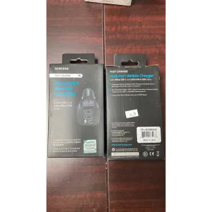 Samsung Dual Port Car Charger Black Phone USB Charge Cable