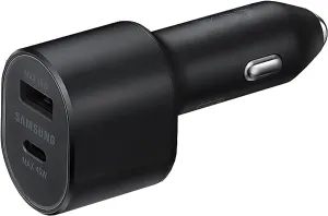 Samsung Super Fast Dual Car Charger (45W 15W) Dual Ports USB-C & USB-A - Black - EP-L5300XBEGWW