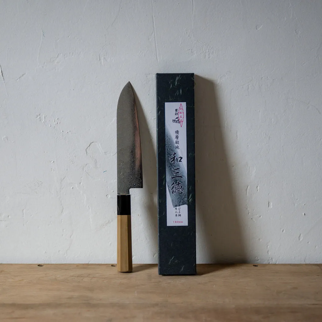 Santoku Knife AUS10 Damascus 180mm