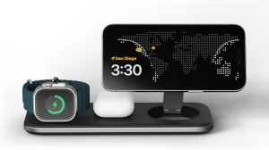Satechi Qi2 Trio Wireless Charging Pad, 3 in 1 Wireless Charging Station, Qi2 15W Fast Charger for iPhone 16/15/14/13/12, AirPods and Apple Watch