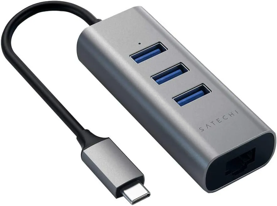 Satechi USB C Hub Adapter, USB C Adapter with 3 USB-A 3.0 Ports and Ethernet Port, for MacBook Pro/Air M1 M2 M3, Dell, HP, Surface, Lenovo, iPad, iPhone 15 - Space Gray