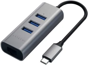 Satechi USB C Hub Adapter, USB C Adapter with 3 USB-A 3.0 Ports and Ethernet Port, for MacBook Pro/Air M1 M2 M3, Dell, HP, Surface, Lenovo, iPad, iPhone 15 - Space Gray