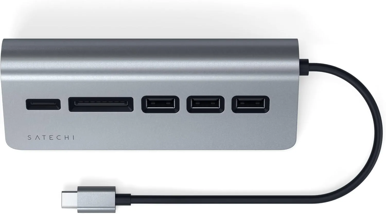 Satechi USB C Hub for Desktop – USB C Hub with 3 USB-A 3.0 Data Ports, Micro/SD Card Readers, USBC Hub MacBook Pro/Air M1 M2 M3, Dell, HP, Surface, Lenovo - Space Gray