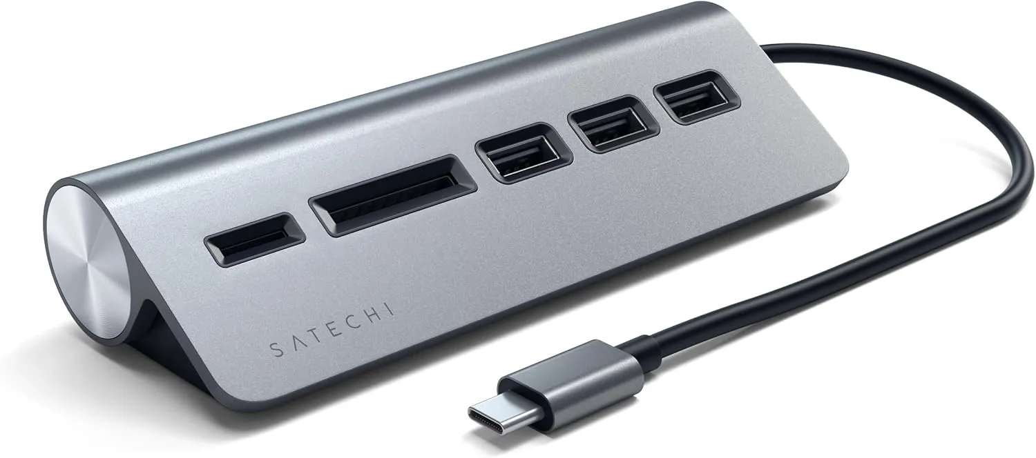Satechi USB C Hub for Desktop – USB C Hub with 3 USB-A 3.0 Data Ports, Micro/SD Card Readers, USBC Hub MacBook Pro/Air M1 M2 M3, Dell, HP, Surface, Lenovo - Space Gray