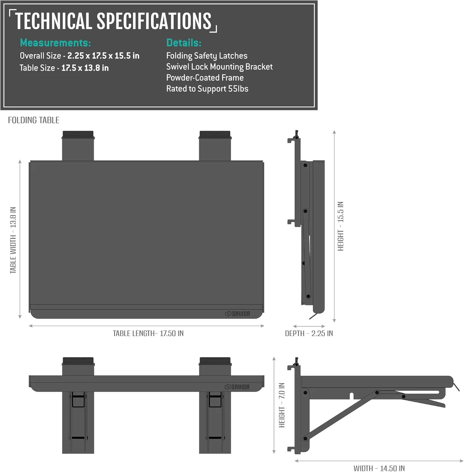 Savior Equipment Wall Rack System Heavy-Duty Steel Folding Table Workbench Shelf Collapsible Wall Mount Hanger, Modular Firearms Gun Wall Gear Accessories Organizer