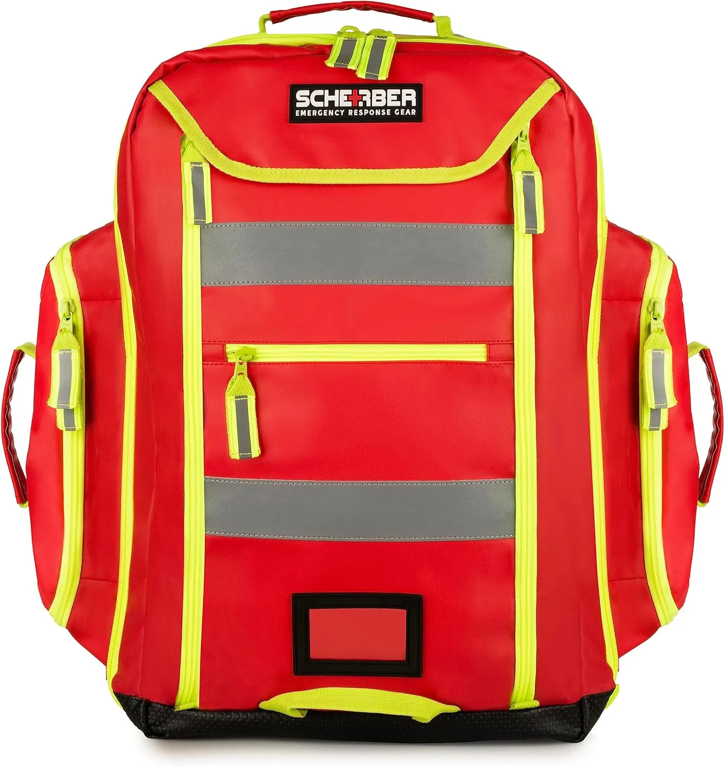 Scherber Fully-Stocked Premium First Responder Backpack | EMT/EMS Medic Trauma, Bleeding & Oxygen Medical Kit | CAT Tourniquet, QuikClot 4x4, HyFin Chest Seal & 250  First Aid Supplies - Red