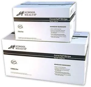 School Health - Adhesive Bandages, Comfortable Form-Fitting Protection & Wound Care for Cuts and Scrapes, Premium Adhesive Stays Secure with Movement, Loose Bulk Fabric Bandages - 1" x 3" 1500/Box