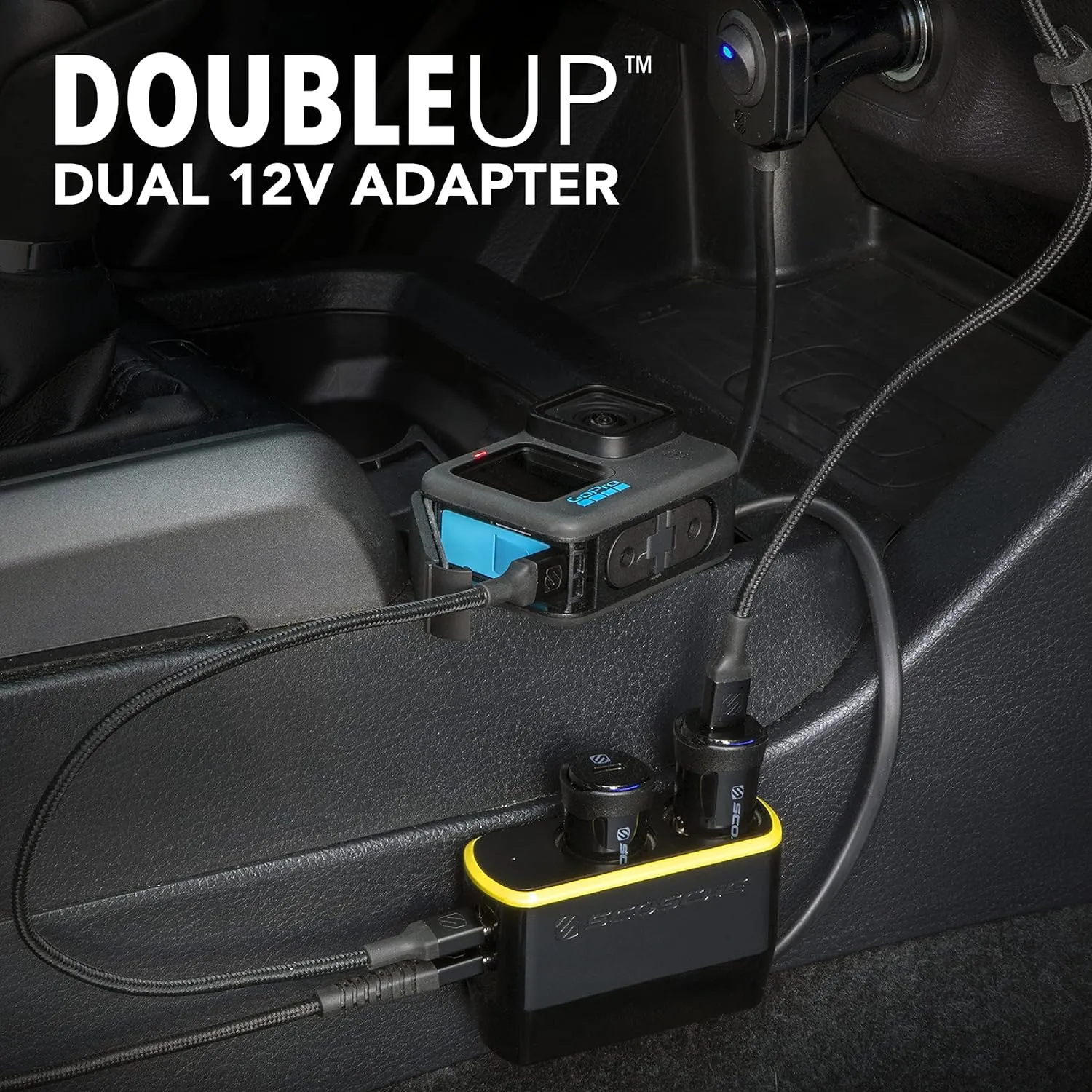 Scosche DCLSPD402SW DoubleUp Dual 12V Adapter with Dual 20W USB-C Power Delivery Charger, Add Power Ports and Double Cigarette Lighter Ports, Fast Charging