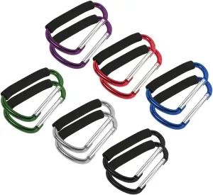SE Assorted Color Jumbo Aluminum Carabiners (12 PC.) - 1297A-12