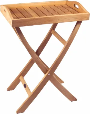 SeaTeak Folding Serving Tray with Legs | Small Folding Tray Table | Folding Dinner Tray | 29" L x 21.25" W x 15" H