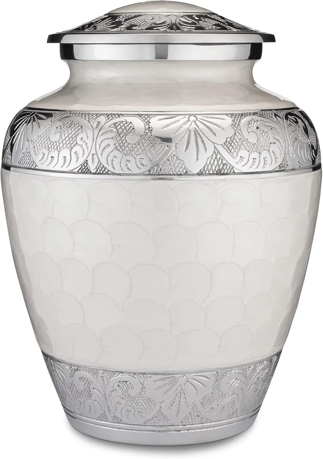 Serenity Memorial Urn - White Human Ashes Urn - 200LB Capacity with Bag