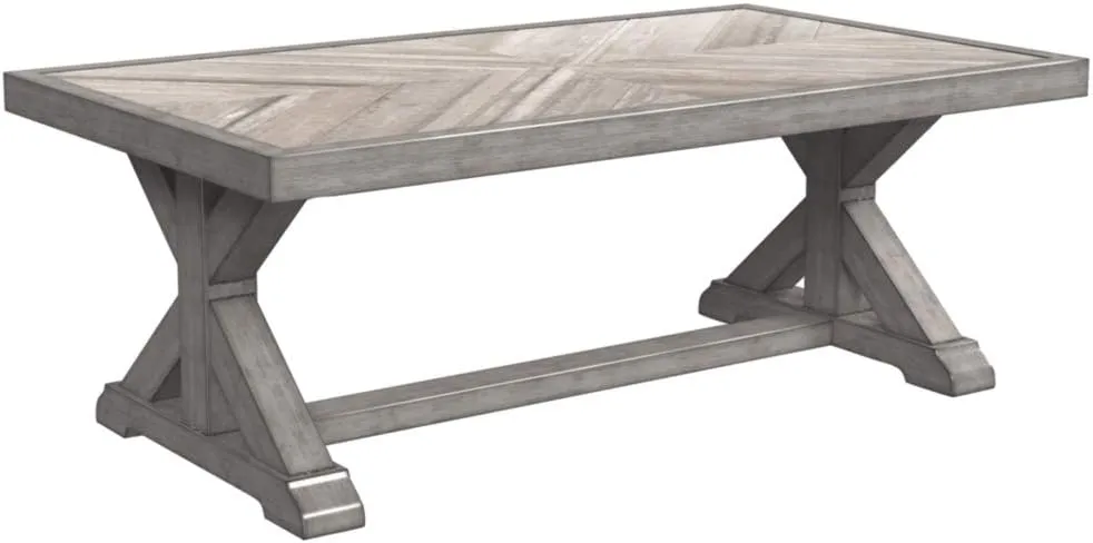 Signature Design by Ashley Beachcroft Outdoor Rectangular Porcelain Top Coffee Table, Beige