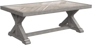 Signature Design by Ashley Beachcroft Outdoor Rectangular Porcelain Top Coffee Table, Beige