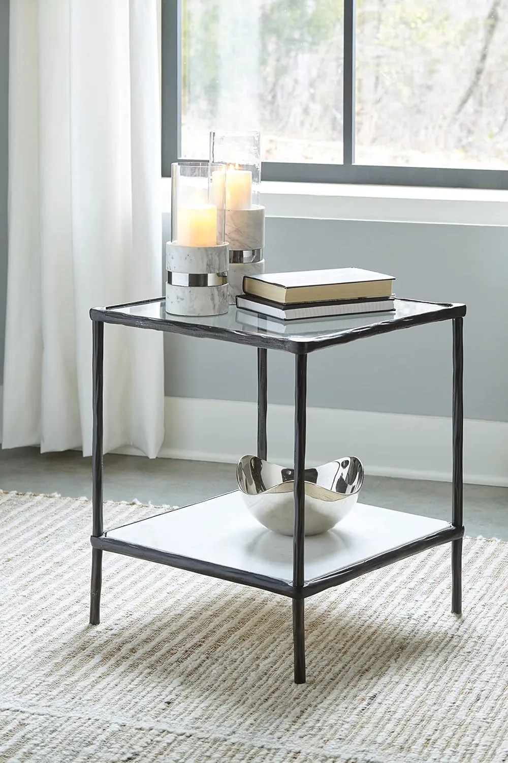 Signature Design by Ashley Ryandale Contemporary Accent Table, Antique Black