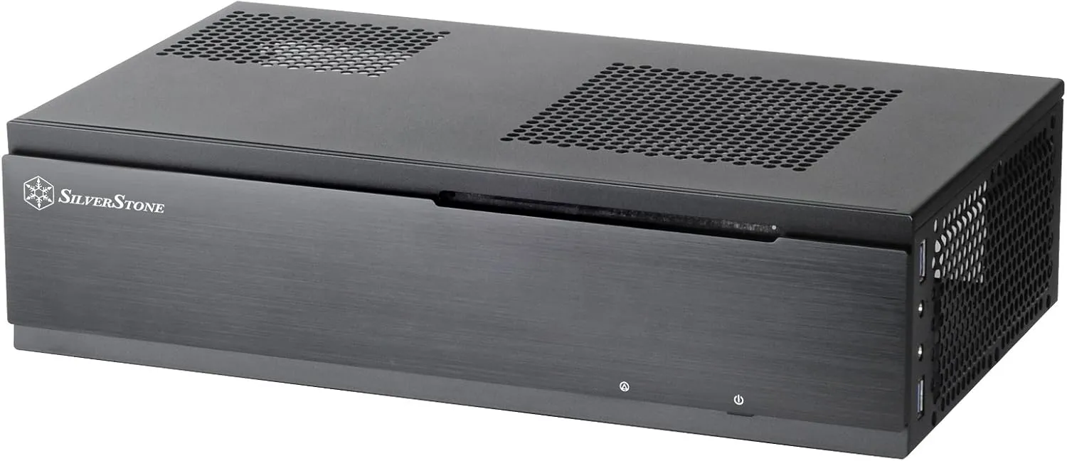 Silverstone Tek 0.8mm Steel Body Mini-ITX Media Center/HTPC Computer Case with Aluminum Front Panel ML06B