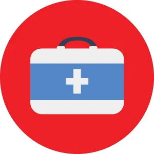 Simple Medical Icons Healthcare Professional Symbols Cartoon Vinyl Sticker, First Aid Kit