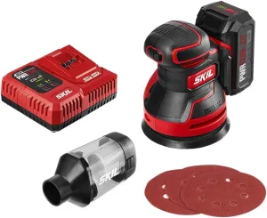 SKIL PWRCore 20 Brushless 20V 5-Inch Random Orbital Sander, Includes 2.0Ah Lithium Battery and PWRJump Charger - SR660302