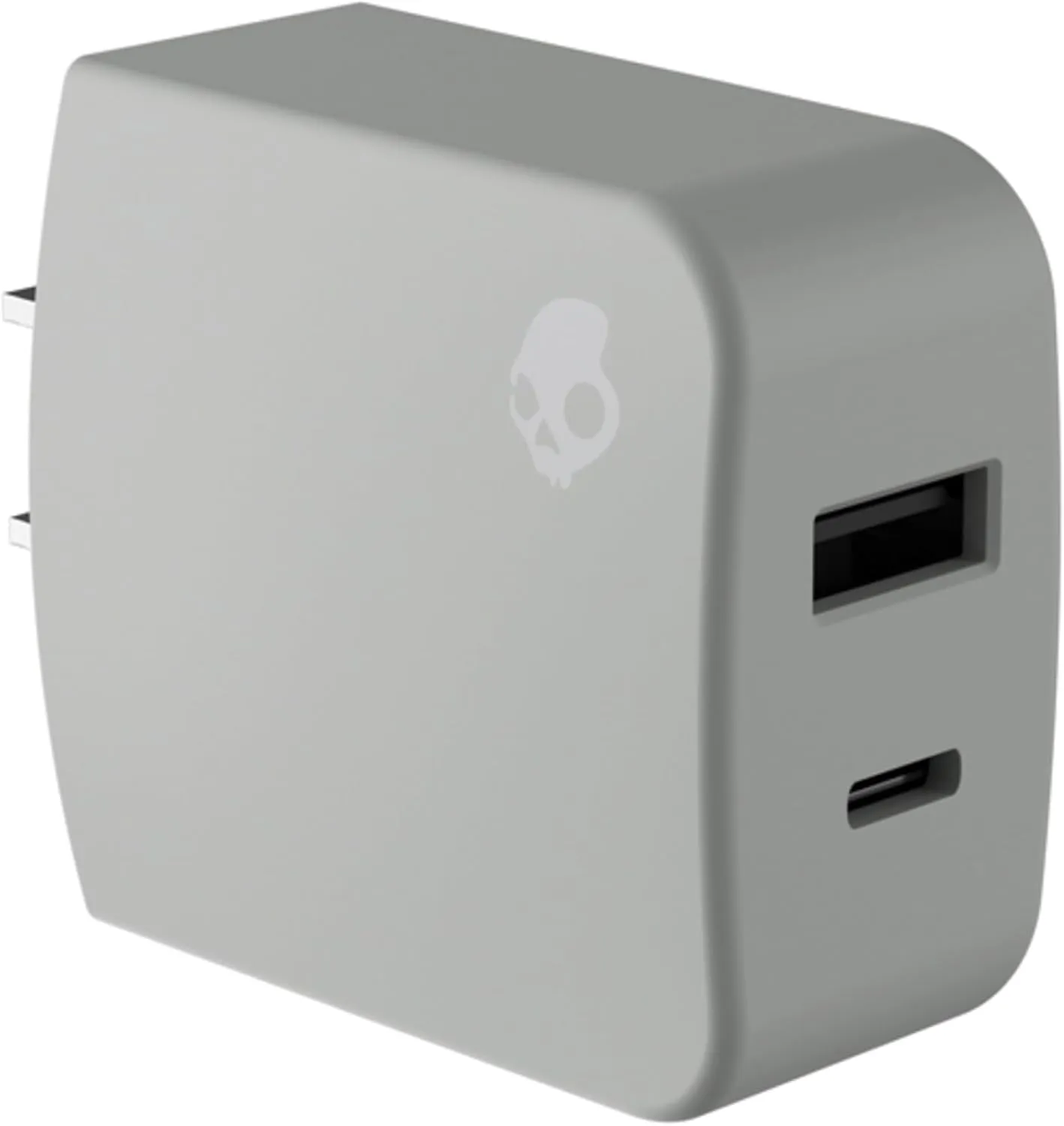 Skullcandy Fix Rapid 2 Dual Port Wall Charger, 20W USB C Power Delivery Fast Charging Port and 18W USB A Charging Port - Grey/Blue