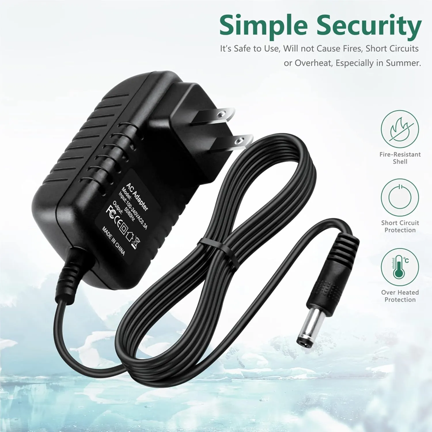 SLLEA 12V AC/DC Adapter for O2-Cool 02-Cool Model FD10001N0000 10 Inch Battery/Electric Portable Cooling Fan O2Cool 02Cool 12VDC Power Supply Cord Charger Mains PSU
